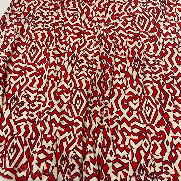 DVF Diane Von Furstenberg vintage Red geo pull-on elastic Skirt 2304 - Picture 2 of 8